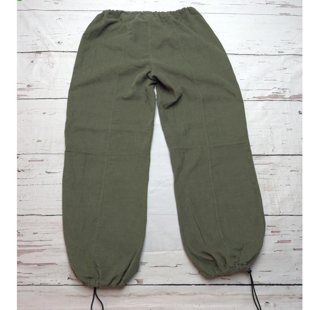 Girl-ish Los Angeles Olive Green Corduroy Mid Rise Utility Jogger Pants Size M - Picture 3 of 9